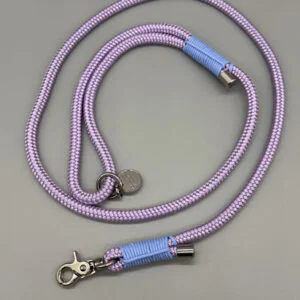 Hundeleine Firenze - flieder, hellblau und chrom/silber