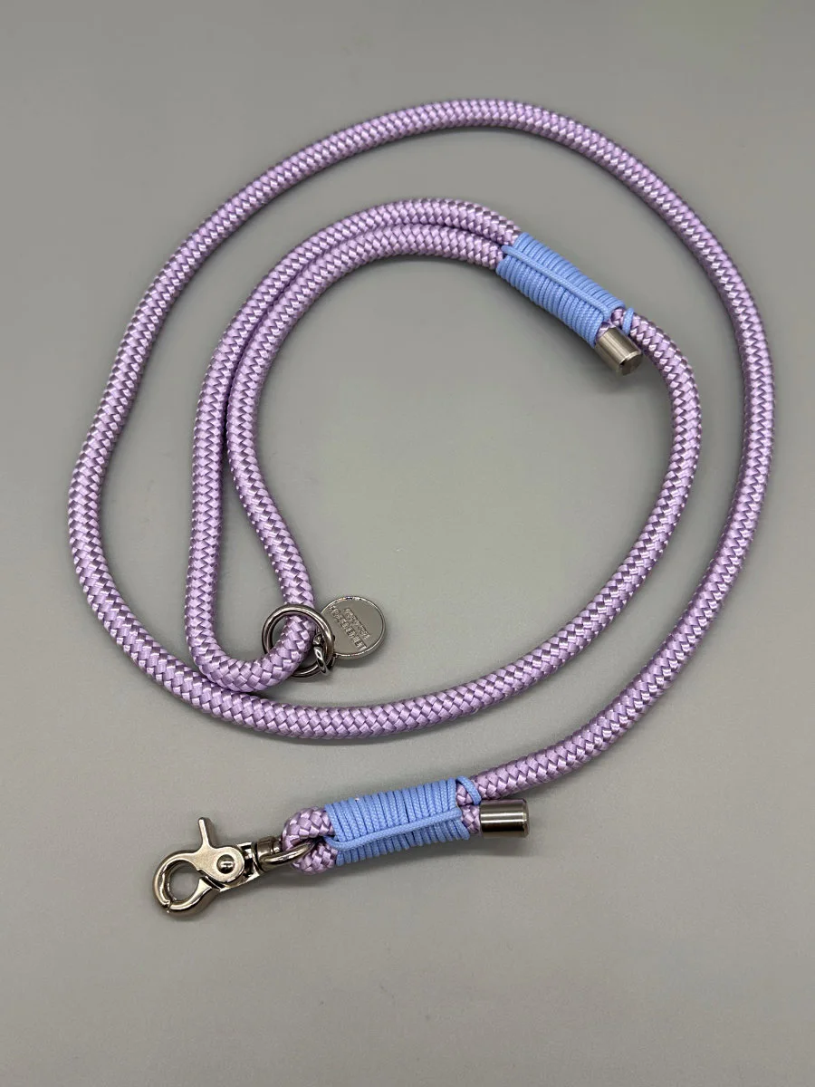 Hundeleine Firenze - flieder, hellblau und chrom/silber